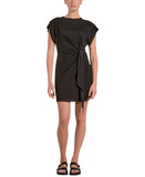 Elan Womens Side Tie Cotton Mini Dress MC-50106JC Black XL