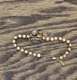 Allison Reed Stone Filigree Flex Bracelet Antique Gold / Rose Gold 7.25"