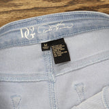 DG2 Womens Stretch Pull On Denim Capri Jeggings 166bdbc1a095b2 Chambray Blue M