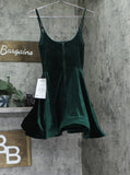 B. Darlin Strap Square Neck Asymmetric Layered Skirt Dress Dark Green 0