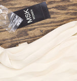 MSK Plus Size Round Neck Flutter Sleeve Pleated Dress Birch Off White 1X