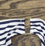 Lauren Ralph Lauren Luxe Stripe Ring-Side Hipster Swim Bottom Navy / White 10