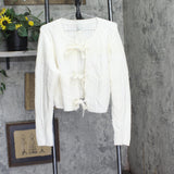 A New Day Long Sleeve Bow Cardigan Sweater 94674324 Cream Off White L