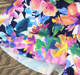 Swim Solutions Dreams Flutter-Sleeve One-Piece Swimsuit Navy Blue / Multi 16