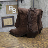 Universal Thread Fringe Western Boots Faux Suede Mid Calf Chocolate Brown 7M