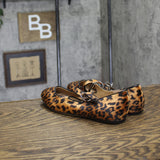 A New Day Tasmin Velvet Crisscross Strap Flats 94568227 Leopard Brown 7M