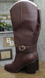 A New Day Rhonda Under-Knee Heeled Boots 94637585 Burgundy Red 8.5M