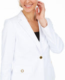 Calvin Klein Womens Petite Single-Button Grommet Blazer Jacket White 14P