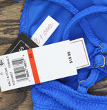 Salt + Cove Rib Scrunch Scoop-Neck Bralette Bikini Top Cosmic Cobalt Blue XS