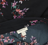 Avenue Womens Button Front Roll Tab Plus Size Print Shirt Black Floral 22W / 24W