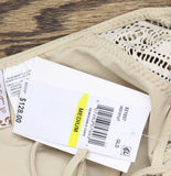 Becca Polished Crochet Plunge One Piece Womens Swimsuit 921057 Gold Yellow M
