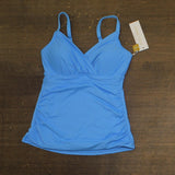 Anne Cole Womens Twist Front Underwire Tankini Swim Top Arctic Blue 32DD / 34D