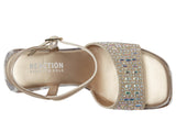 Kenneth Cole Reaction Girls Cinderella Shine Block Heel Sandals Gold Yellow 12