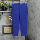 Hilary Radley Women Mid-Rise Stretch Pull-On Ankle Pant 1753633 Mazarine Blue L