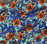 Belle Du Jour Floral Printed Lace Hem Tank Top Blouse With Scarf Blue / Multi M
