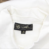 DG2 by Diane Gilman Womens Ruffle Hem Button Up Jean Trucker Jacket White M