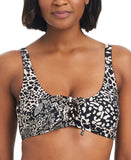 Bar III Womens Printed Lace-up Sweetheart Bikini Top MBPM25145 Black Multi S