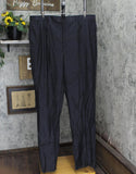 Stafford Mens Vintage Unhemmed Wool Suit Dress Pants Charcoal Pinstripe Gray 45L