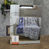 Premier Comfort Cozy Plush Revesible Snowflake Throw Blanket Blue Multi 50 x 60