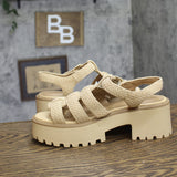 Universal Thread Womens Lucille Platform Gladiator Sandals Natural Brown 8M