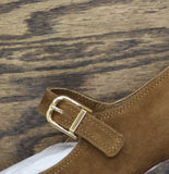 Steve Madden Womens Suede Lisbon Block Heel Loafers LISB02S1 Chesnut Brown 9M