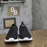 S Sport by Skechers Memory Foam Pull On Knit Low Top Sneaker Shoes Black 6M