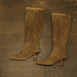 COACH Raquel Sue Suede Heeled Knee-High Boots CW984 Cedar Brown 10B