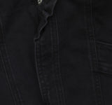 Logo By Lori Goldstein Womens Denim Ruffle Jean Trucker Vest A703155 Black M