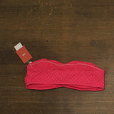 Andie Eyelet Bandeau Bikini Top with Removable Cups AT389 Begonia Pink L