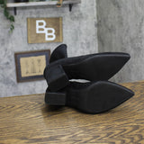 On 34th Zipper Micro Suede Mid-Calf Block Heel Boots 10019653600 Black 6M