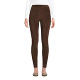 Lands' End Womens Sport Knit High Rise Corduroy Leggings Rich Coffee Brown PL