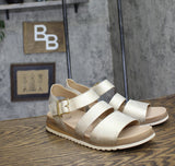 Dr. Scholl's Womens Island Glow Strappy Flat Sandal I4205S2 Light Gold 8M