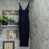 1.STATE Womens Velvet Midi Dress DS93017245AM Navy Blue XS