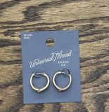 Universal Thread Womens Fashion Graduated Hoop Huggie Earrings Gold Yellow 1"