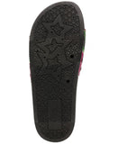 Wild Pair Women Caroletta 2 Rhinestone Slide Sandals Watermelon Bling Black 9.5M