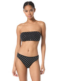 Michael Michael Kors Womens Studded Solids Bandeau Swim Bikini Top Black XS