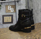 Calvin Klein Womens Jasen Buckle Boots KCJASEN Black 6M