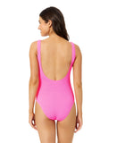 California Waves Womens Wild Cat Print One-Piece Swimsuit Azalea Pink M