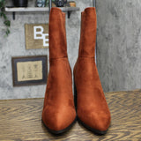 Journee Collection Sharlie Tru Comfort Foam Inside Zip Booties Rust Brown 10M