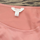 State Of Day Womens 2-Pc. Silk Touch Short Sleeve Pajama Set Sea Coral Pink L