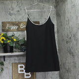 Aqua Crystal Trim Shift Dress IDO12870 Black L