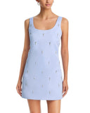 Aqua Jewel Satin Mini Dress IDO14937 Sky Blue XL