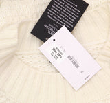 C By Private Label Waffle Knit Sweater Button Shoulder Ivory Off White XL