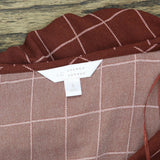 LC Lauren Conrad Womens Crochet Trim Belted Babydoll Dress Brown Plaid S