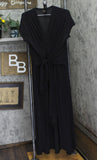 IMAN Womens Plus Size Tie Waist Knit Maxi Dress Black 1X