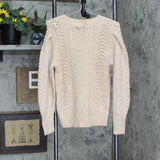 Calvin Klein Pointelle Mixed Stitch Sweater M2XSB716 Blush Combo Brown Pink XS