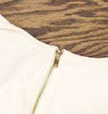 Michael Michael Kors Womens Zip-Front One-Piece Swimsuit Textured White 10