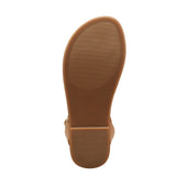 Universal Thread Loop Ankle Strap Sandals with Memory Foam Insole Tan Brown 7M