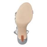 Marc Fisher Womens HALLAN Heeled Sandal Block MFHALLAN Silver Gray 8.5M