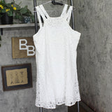 Bar III Double Strap Lace Knit Lined Sleeveless Shift Dress 10832044 White XL